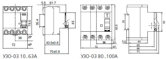 Продукция DEKraft - Выключатели дифференциального тока УЗО-03 6кА